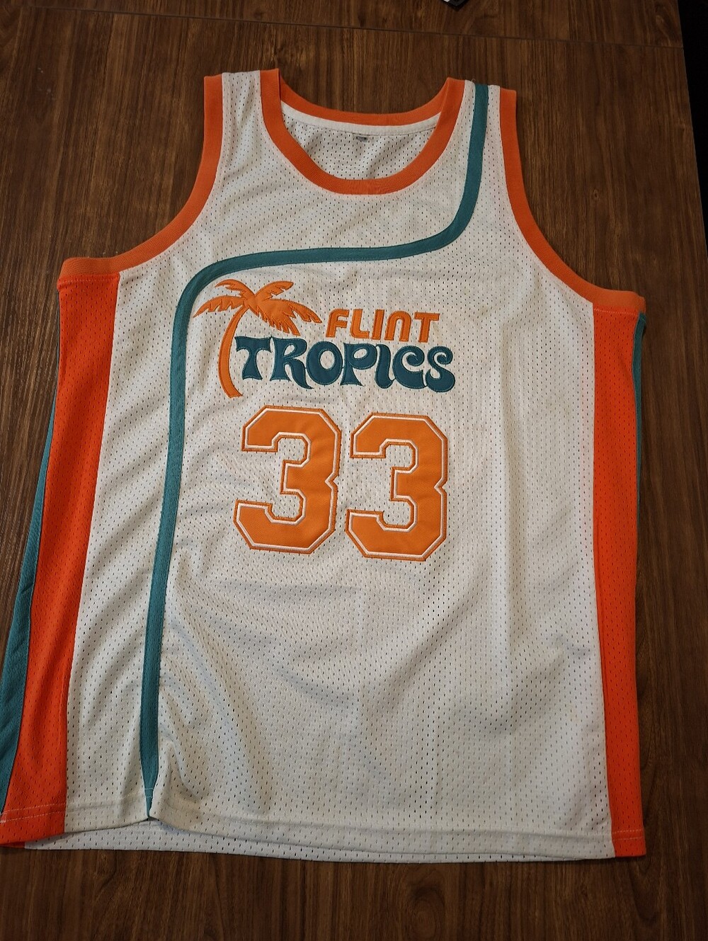Flint Tropics Men's White Orange Retro Basketball Jersey - #33